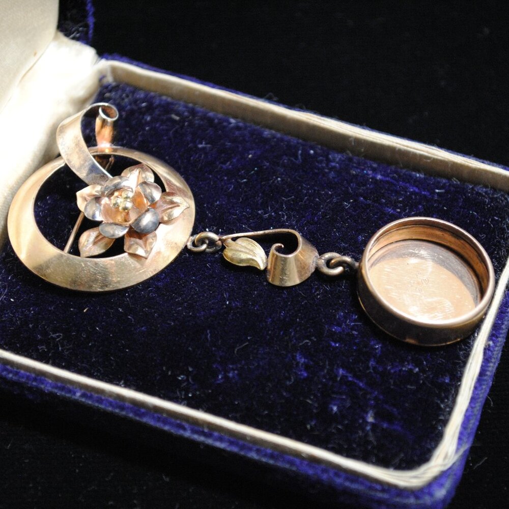 Vintage Dorsons 12k Gold-filled Empty Lapel Watch Flower Brooch - Picture 3 of 12